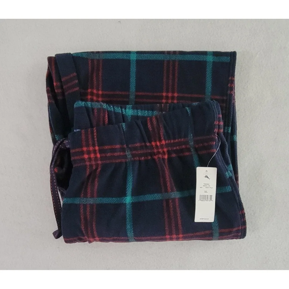Tommy Bahama Drawstring Waist Sleepwear Men's Fleece Lounge Pants XL Navy Pld...
